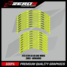 KTM Rim Decals SX 85 19" / 16" Big Wheel MX Motocross Graphics YEL-F / BLK