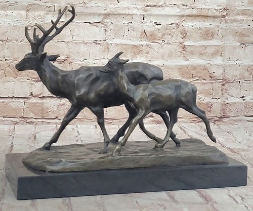 Bronze rutting stags - stags, real