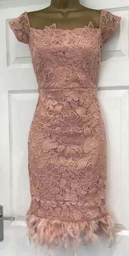Lipsy feather hem nude dusky - nude,