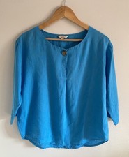 Womens Small S Blue 100% Linen