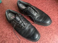 Footjoy AQL Aqualite Black Leather Golf Shoes UK Size 8 EUR 42 W Wide Fitting