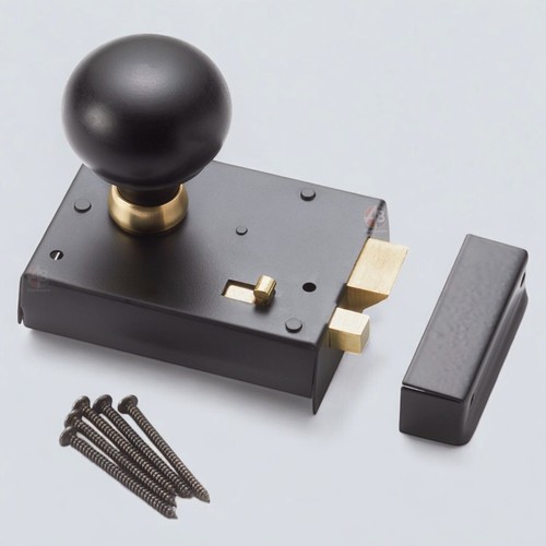 Black brass rim latch - rim,