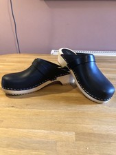 Brand New Black Swedish hasbeens Clog 39