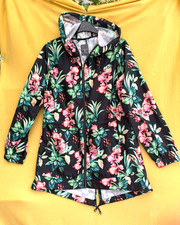 Primark Size Small Floral Parka Lightweight Shower Proof Tropical Fun