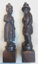 Vintage hand carved French Breton figures, reclaimed dresser supports, tradition