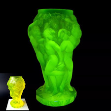 Uranium Glass Vase Nude Women