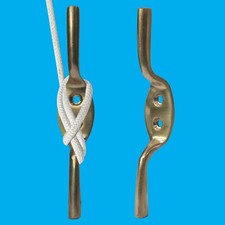 2x 100mm (4" Inch) Solid Brass Cleat Hook, Flag Pole Rope Halyard Washing Line