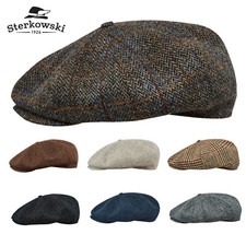 PEAKY Harris Tweed Newsboy Cap Wool Vintage Gatsby Baker Boy Handmade Sterkowski