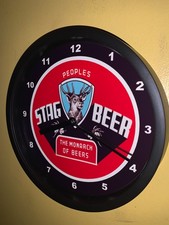 Stag People's Buck Deer Hunting Beer Bar Tavern Man Cave Clock Advertising Sign