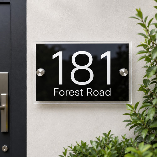 Personalised house number sign - house,