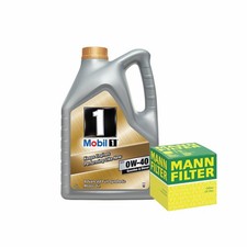 Engine Oil 0W40 5L Mobil 1 FS - Mann Oil Filter Service Kit Fully Synthetic