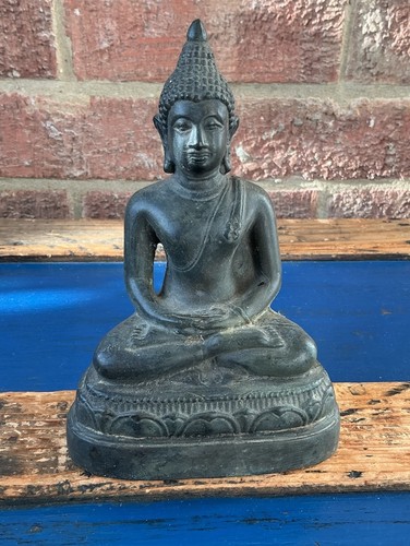 Antique bronze seated buddha - seated,