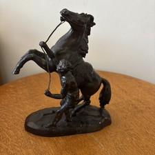 Marley Horse Vintage Spelter Horse With Handler Statue Antique Figurine