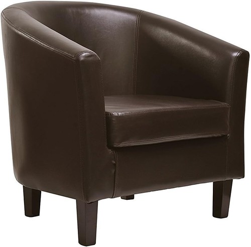 Faux leather tub chair - leather,