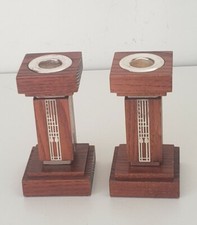 1980's Carrick Jewellery Scotland Charles Rennie Mackintosh Style Candlesticks 