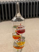 Large 42cm Vintage Retro Galileo Thermometer 6 Floating Gauges Gift