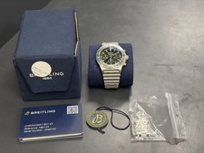 Breitling Chronomat B01 Auto Steel Green Dial 42mm Bracelet Watch AB0134