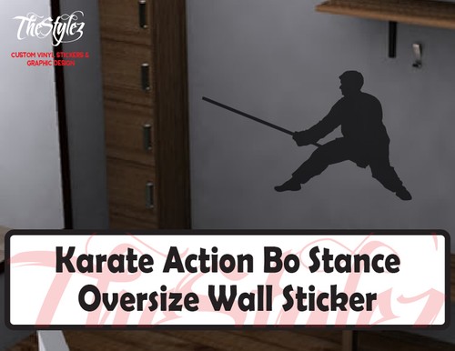 Karate action staff stance - bo,