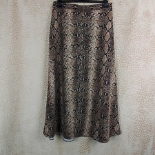Zara Womens Skirt Snake Print Button Detail Front Slit Slip Style Size Medium