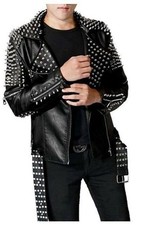 Mens studded Biker leather