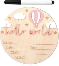 Wooden Baby Announcement Sign