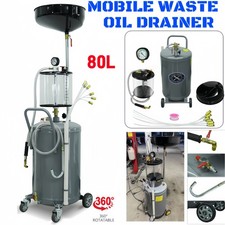 80L Waste Oil Drainer Tank Portable Garage Drain Drainer Extra Large Container.