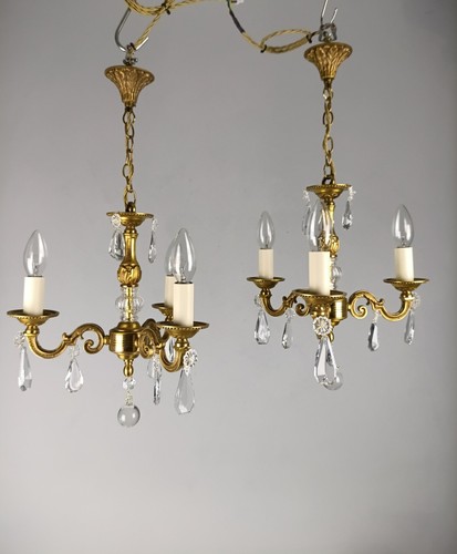 Pair triple arm crystal - pair,