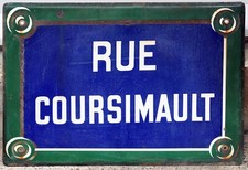 Big old French enamel street sign plaque Constant Coursimault architect Orleans
