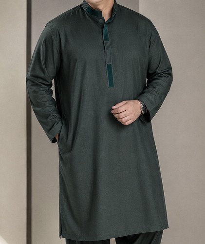 Men shalwar kameez green - kameez,