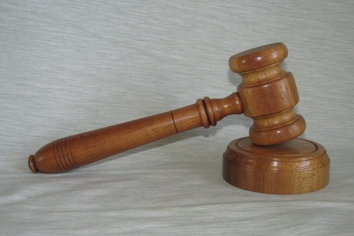 Wooden gavel block in - block, black