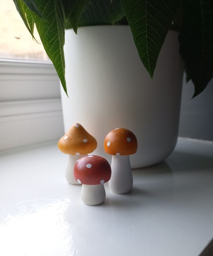 Wooden toadstools mushrooms - wooden,