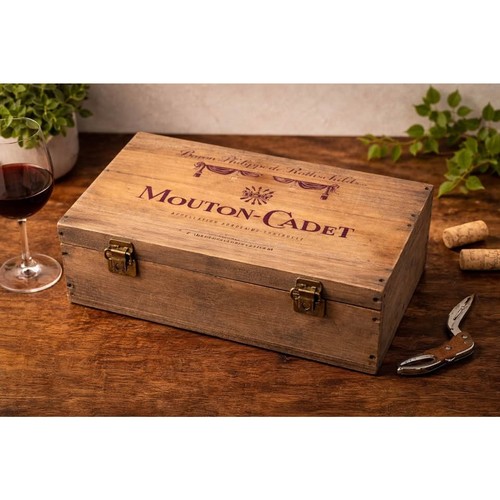 Mouton cadet wooden wine - wooden,