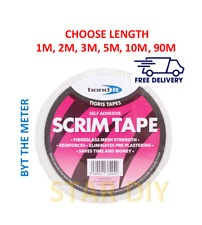 1M, 2M, 3M, 5M, 10M, 90M Scrim Tape Plasterboard Mesh Joint Fibre Glass 50mm