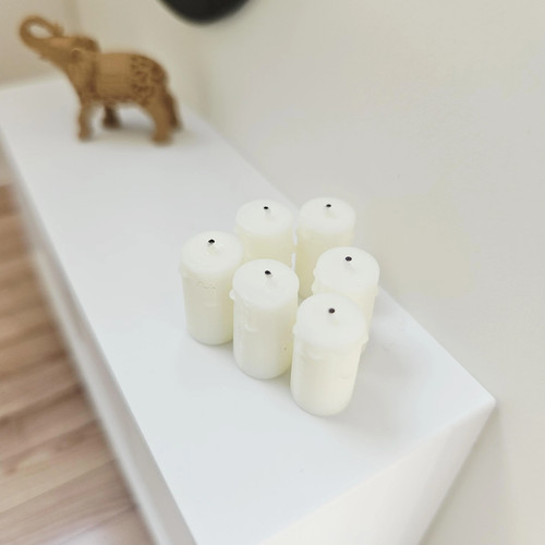 Melting wax candles - set, 6