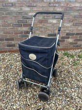 Genuine Sholley Trolley Shopping Cart & Walking Aid Foldable Navy Blue
