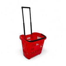 34L Red Trolley Basket w/