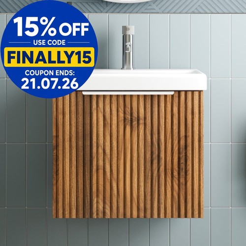 Fluted 500mm bathroom vanity - fluted,