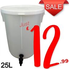 25 LITRE HOME BREW BEER BUCKET BREWERS BREWING BUCKET STORAGE WITH TAP