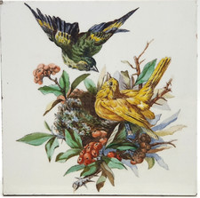 Antique 8" Hand Painted Tile