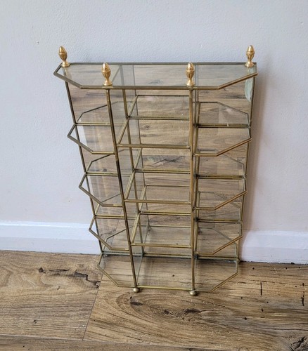 Vintage brass glass mirrored - glass,