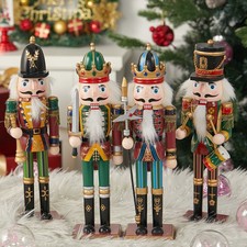 Large 30/38cm Christmas Wooden Nutcracker Xmas Soldier Traditional Festive Decor
