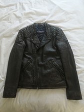 Superdry The Indy Custom leather Jacket biker style jacket men's large