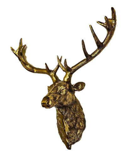Large metal wall mount deer - mount,