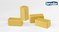 Farm Accessories 4 Square Quadrant Straw/Hay Bales - Bruder 02342 NEW