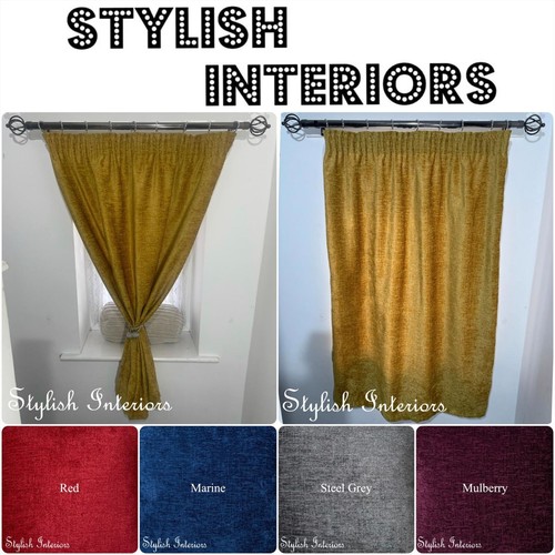 Elite chenille curtains pair - chenille,