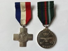 Silver Hallmarked Military Service Medals Lancashire Fusiliers.