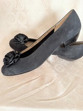 salvatore ferragamo black suede leather vintage shoes UK 7 EUR 40