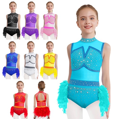 Girl feather skirt leotard - girl,