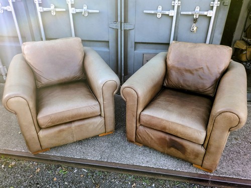 Vintage leather club chairs - vintage,