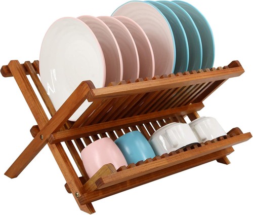 Collapsible tier teak - tier, dish